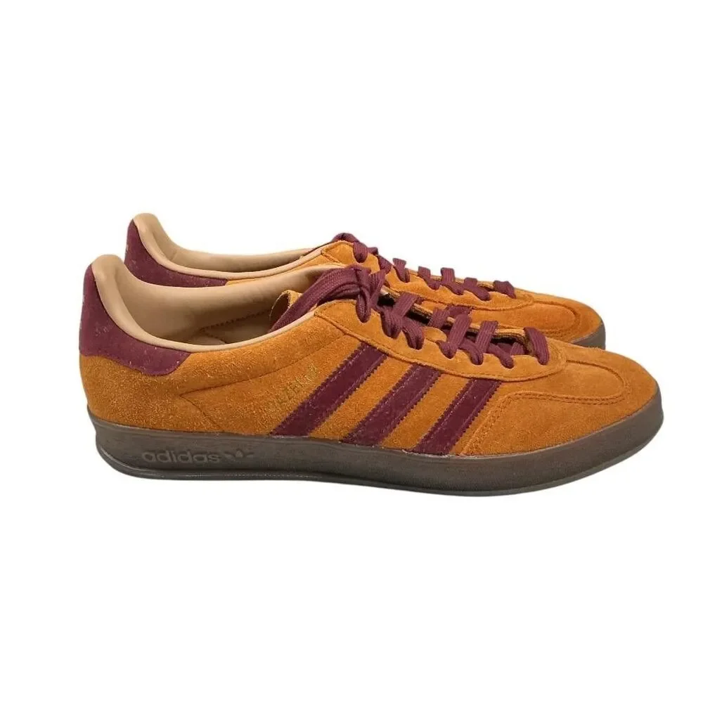 Adidas Gazelle Indoor Sneakers Mens 10 Craft Ochre Shadow Red Suede Gum Sole NEW